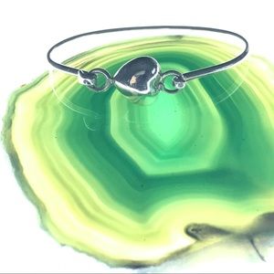 Taxco Sterling Silver Heart Bangle Bracelet